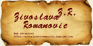 Živoslava Romanović vizit kartica
